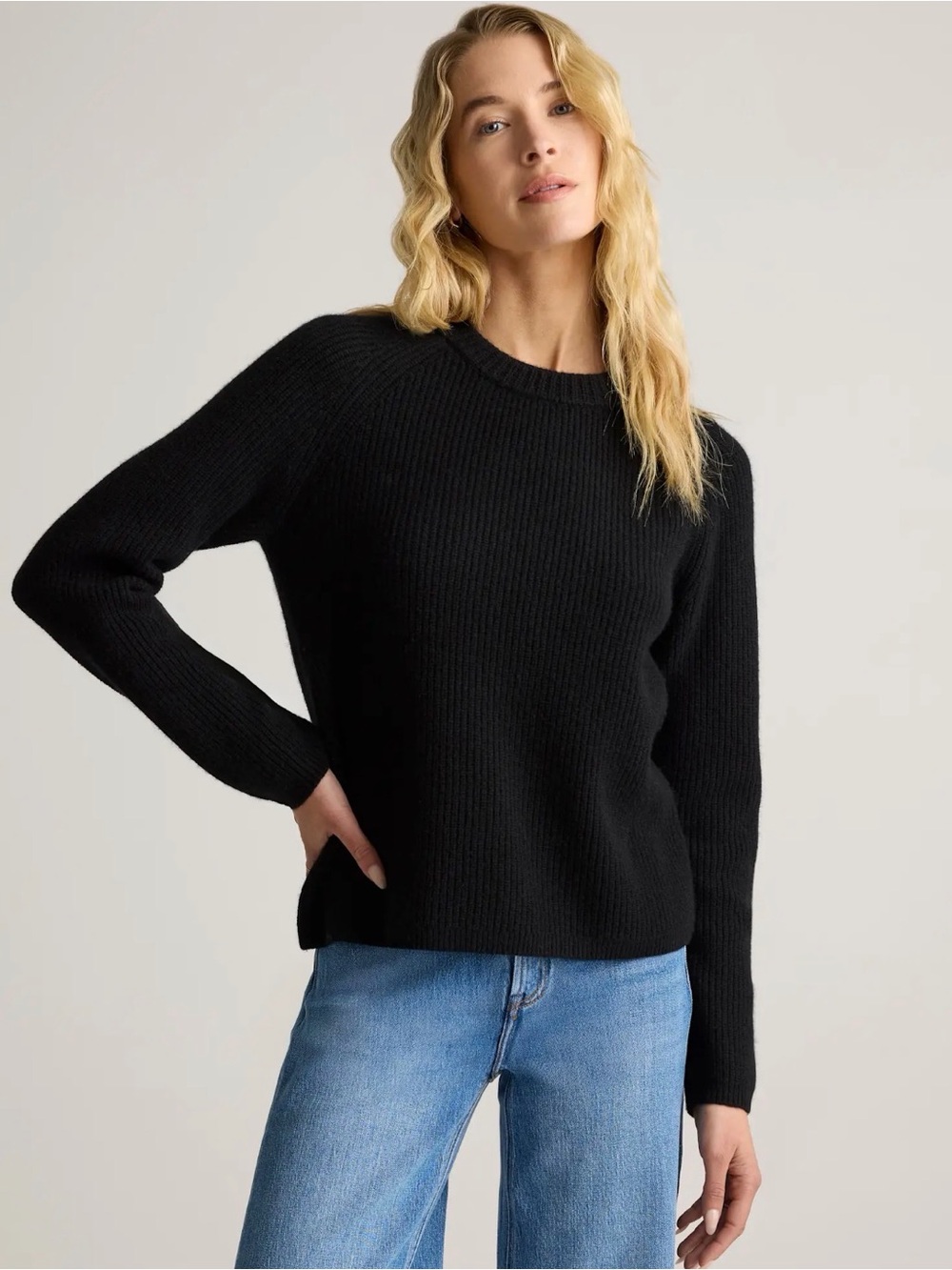 100% Cashmere Fisherman’s Knit Sweater - Women